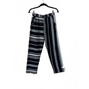 NEW SUNDARA women's handwoven india pants in white/black